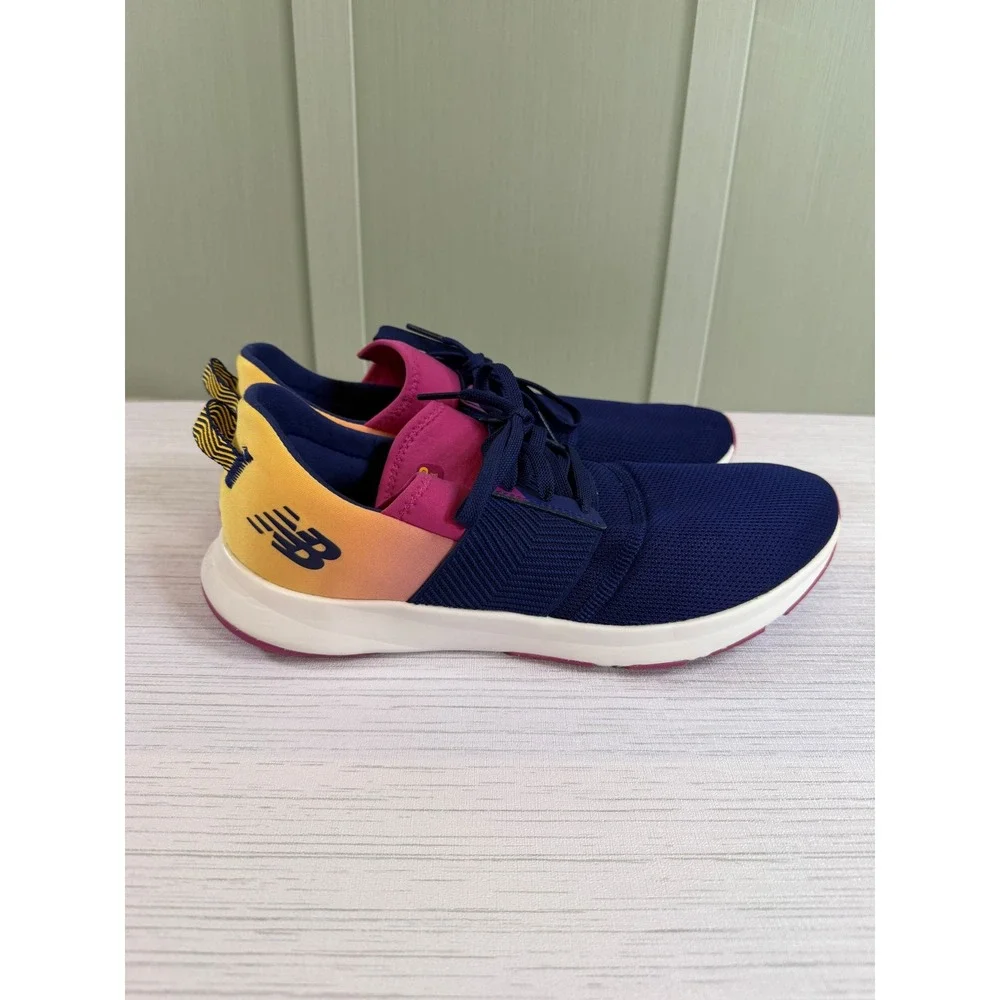 New Balance Women's 11 Nergize Sport Navy Pink Yellow Training Shoes WXNRGOA3